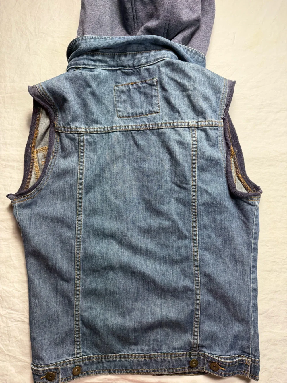 21men Blue Denim Hooded Vest